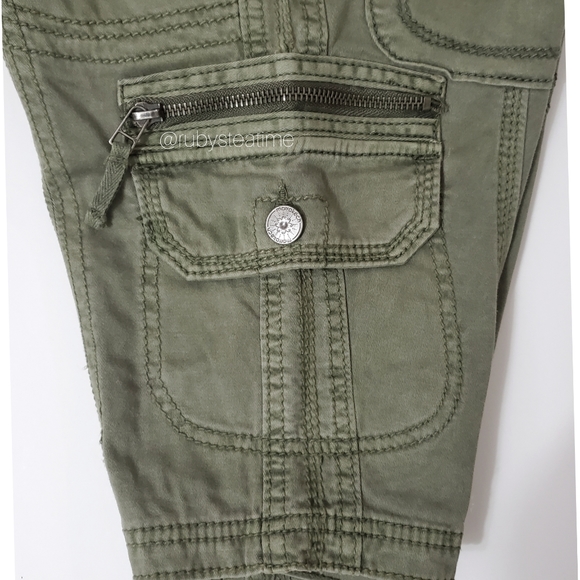 ANTHROPOLOGIE - MARRAKECH Olive Cargo / Utility Bermuda Short, Casual - Picture 5 of 10